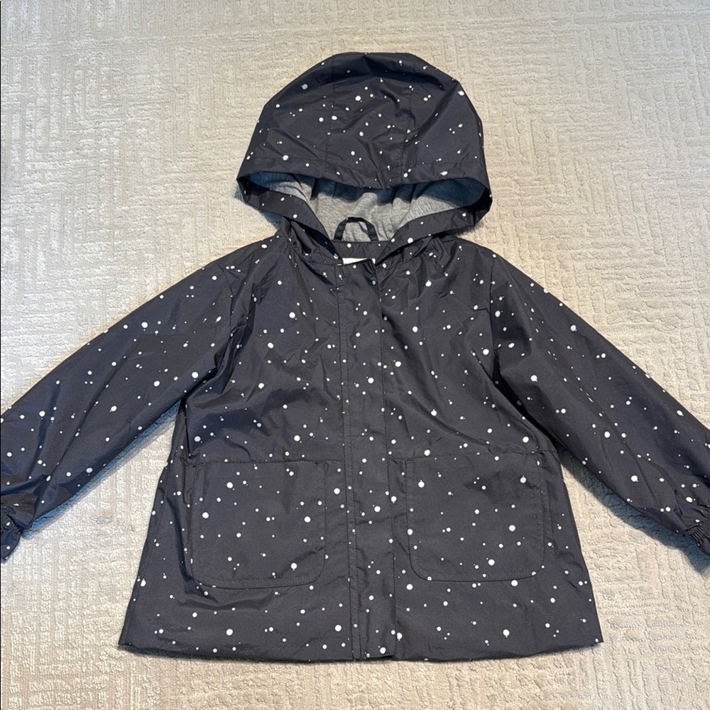 MILES THE LABEL Rain jacket Waterproof Hooded Raincoat In Dark Grey 2T